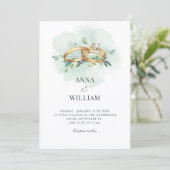 Invitation Minimalist green wedding ring (Debout devant)