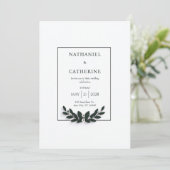 Invitation Minimalist Green Wreath Wedding (Debout devant)