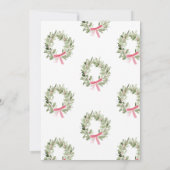 Invitation Minimalist Greenery Wreath & Bow Christmas Party (Dos)