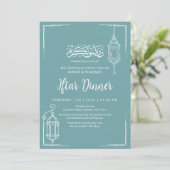 Invitation Minimalist Hand Drawn Lantern Ramadan Iftar Dinner (Debout devant)