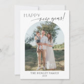 Invitation Minimalist Happy New Year Holiday Card (Devant)