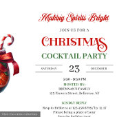 Invitation Minimalist Holiday Cocktails Editable Party Invite