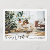 Invitation Minimalist Horizontal Photo Holiday Christmas Card (Devant)