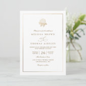 Invitation Minimalist Hydrangea Bloom Rustic QR Code Wedding (Debout devant)