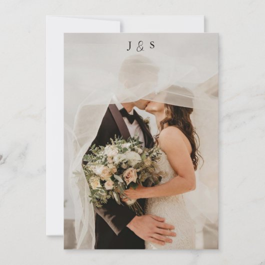 Invitation Minimalist Ivory & Gold Border Wedding (Devant)