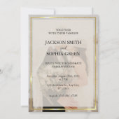 Invitation Minimalist Ivory & Gold Border Wedding (Dos)