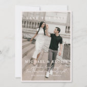 Invitation Minimalist Ivory Photo Save the Date Wedding (Devant)