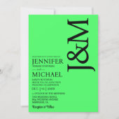 Invitation Minimalist Lime Green Summer Wedding (Devant)