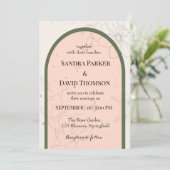 Invitation Minimalist Line Art Floral Arch Wedding  (Debout devant)