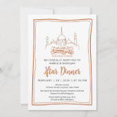 Invitation Minimalist Line Art Mosque Ramadan Iftar Dinner (Devant)