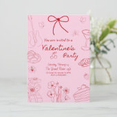 Invitation Minimalist Line Art Valentine’s Day Party (Debout devant)