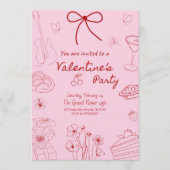 Invitation Minimalist Line Art Valentine’s Day Party (Devant)