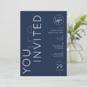 Invitation Minimalist Logo Navy Gala Dinner Business Event (Debout devant)