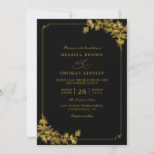 Invitation Minimalist Luxury Black Elegant QR Code Wedding (Devant)
