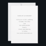 Invitation Minimalist Modern Autumn Black White Wedding<br><div class="desc">A simple wedding invitation with sans serif typography in black and white.</div>