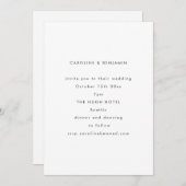 Invitation Minimalist Modern Autumn Black White Wedding (Devant / Derrière)
