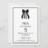 Invitation Minimalist Modern Black Coquette Bow (Devant)