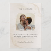 Invitation Minimalist Modern Boho Brushstroke Photos Wedding (Dos)