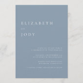 Invitation Minimalist Modern Elegant Dusty Blue Wedding  (Devant)