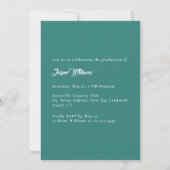 Invitation Minimalist Modern Elegant Teal Graduation Party (Dos)