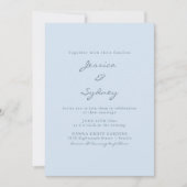 Invitation Minimalist Modern Soft Blue Script Wedding (Devant)