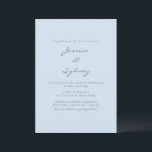 Invitation Minimalist Modern Soft Blue Script Wedding<br><div class="desc">Minimalist Modern Soft LIght Blue Script Wedding Invitation</div>