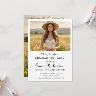 Invitation Minimalist Modern Typography Graduation Party