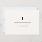 Invitation Minimalist Modern Typography Wedding Table Number (Devant)