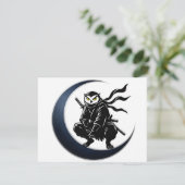 Invitation Minimalist Ninja Owl Post Card (Debout devant)