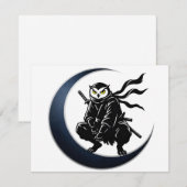 Invitation Minimalist Ninja Owl Post Card (Devant / Derrière)