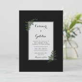 Invitation Minimalist Nordic Fern Berry Wedding (Debout devant)