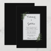 Invitation Minimalist Nordic Fern Berry Wedding (Devant / Derrière)