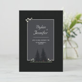 Invitation Minimalist Nordic Forest Daisy Wedding (Debout devant)