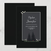 Invitation Minimalist Nordic Forest Daisy Wedding (Devant / Derrière)