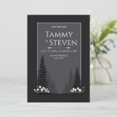 Invitation Minimalist Nordic Forest Silhouette Wedding (Debout devant)