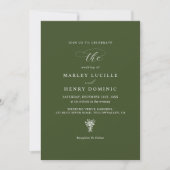 Invitation Minimalist Olive Green Simple Chic Wedding (Devant)