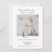 Invitation Minimalist One  Custom Photo First Birthday (Devant)