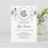Invitation Minimalist One Line Art Ramadan Iftar Dinner (Debout devant)