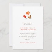Invitation Minimalist Orange Autumn Leaves Wedding (Devant)