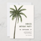 Invitation Minimalist palm tree tropical (Devant)