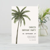Invitation Minimalist palm tree tropical (Debout devant)