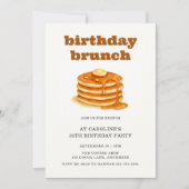 Invitation Minimalist Pancakes 30th Adult Birthday Brunch (Devant)