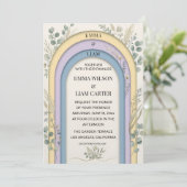 Invitation Minimalist Pastel Arch Frame Botanical Wedding (Debout devant)