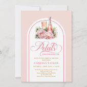 Invitation Minimalist petals and prosecco bridal shower card (Devant)