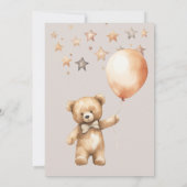 Invitation Minimalist Photo Bear Neutral Beary First Birthday (Dos)