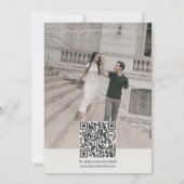 Invitation Minimalist Photo Classic QR Code Save The Date  (Dos)