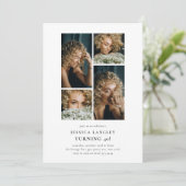 Invitation Minimalist Photo Collage 40th Birthday (Debout devant)