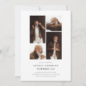 Invitation Minimalist Photo Collage 60th Birthday (Devant)