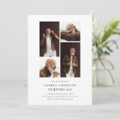 Invitation Minimalist Photo Collage 60th Birthday (Debout devant)