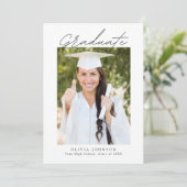 Invitation Minimalist Photo Graduation Party  (Debout devant)